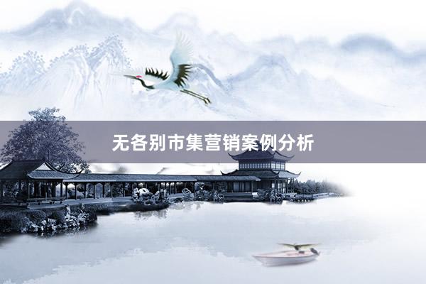 无各别市集营销案例分析